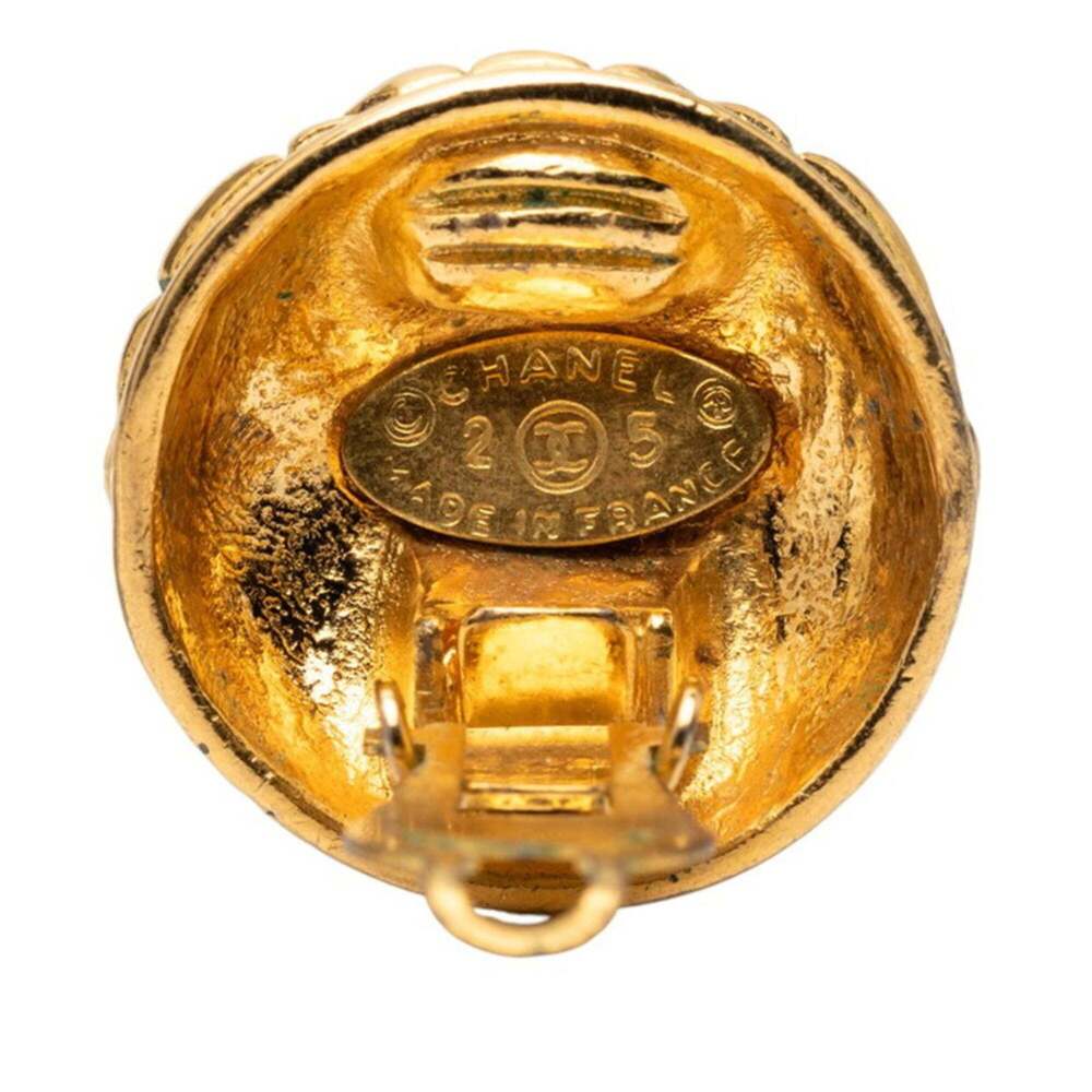 CHANEL Authentic Vintage Gold Logo Earrings - Picture 3 of 3
